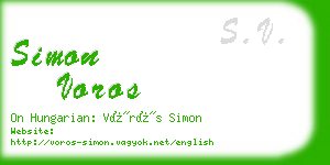 simon voros business card